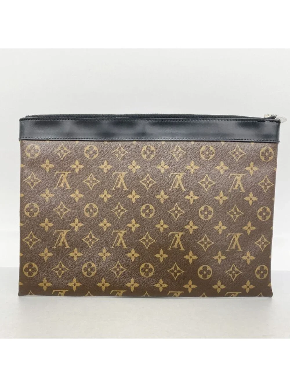 Louis Vuitton Clutch Monogram Macassar Pochette Discovery Brown Black